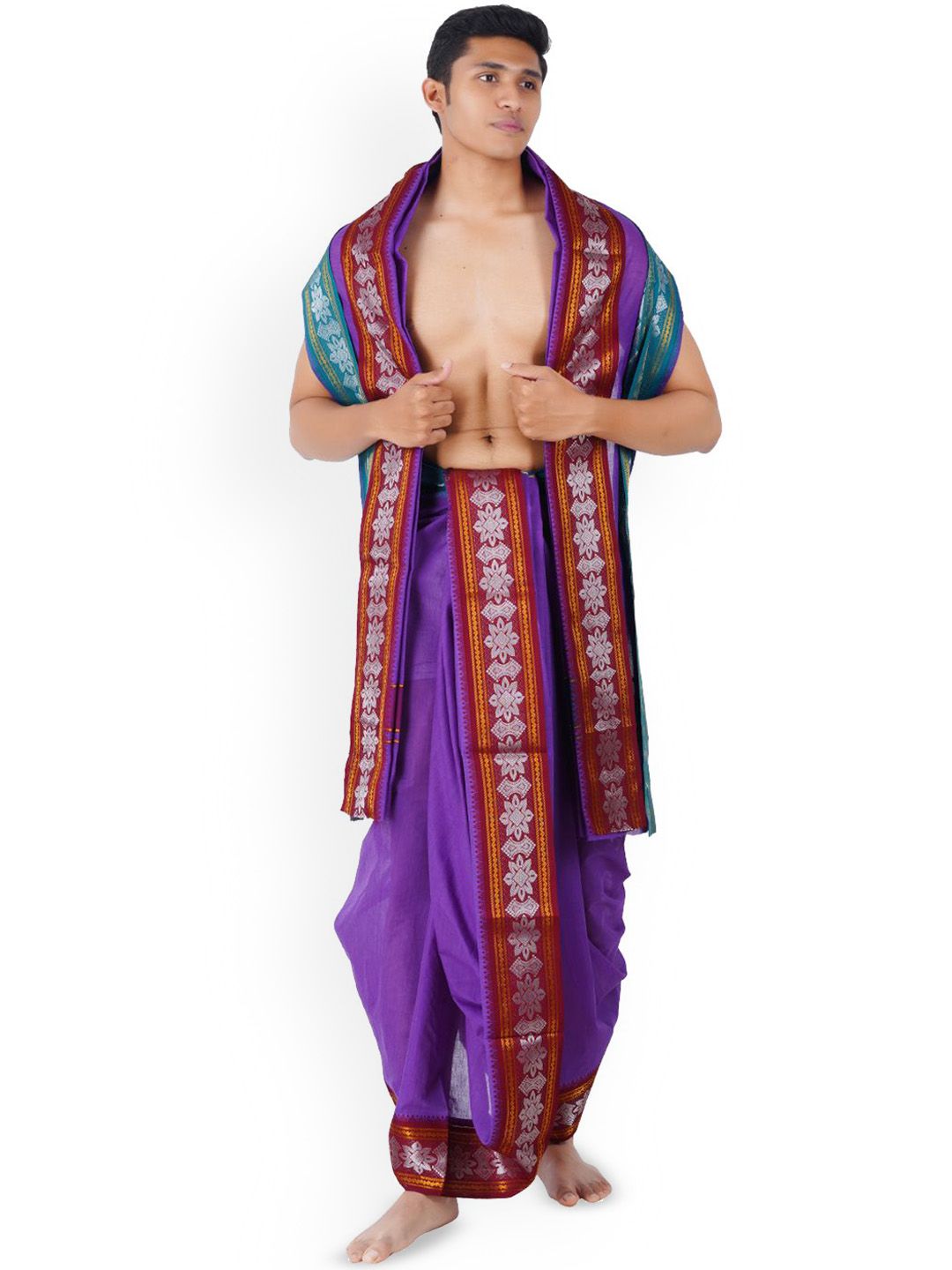 Ethazh Men Cotton Panjakacham with Angavastram-picture-34