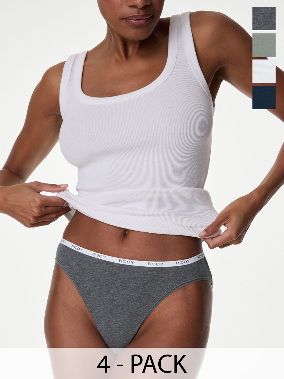 Marks & Spencer Women Pack Of 4 Cotton High-Rise Basic Brief-picture-24
