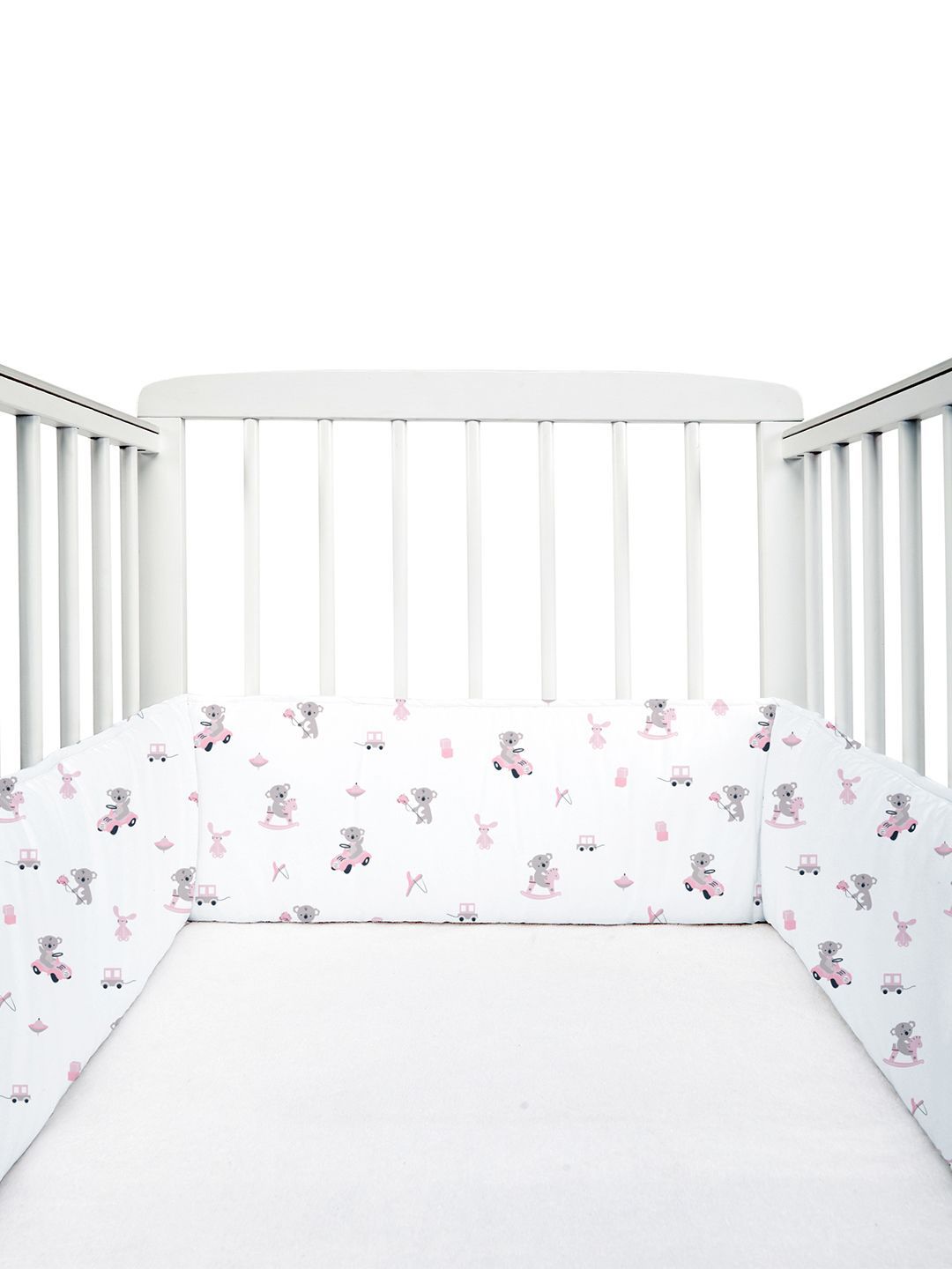 The White Cradle Kids Printed Koala with Horse Cot Bumper Baby Bed Sets-picture-13
