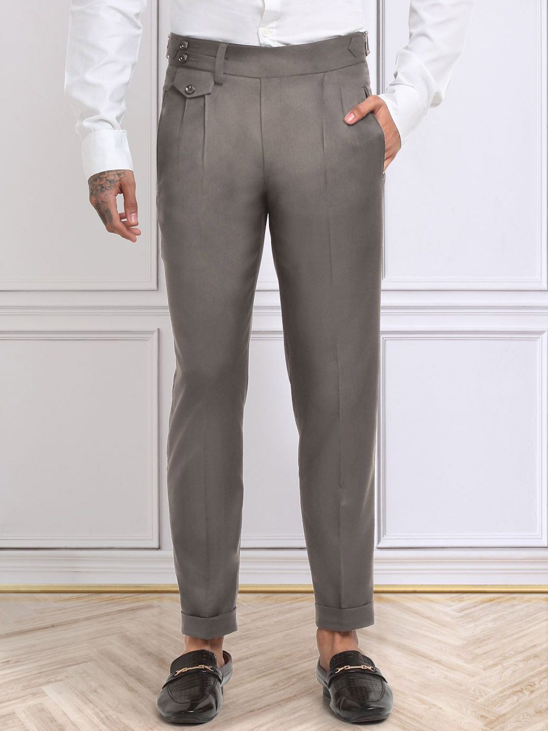 KLOTTHE Men Mid-Rise Slim-Fit Formal Trousers-picture-30