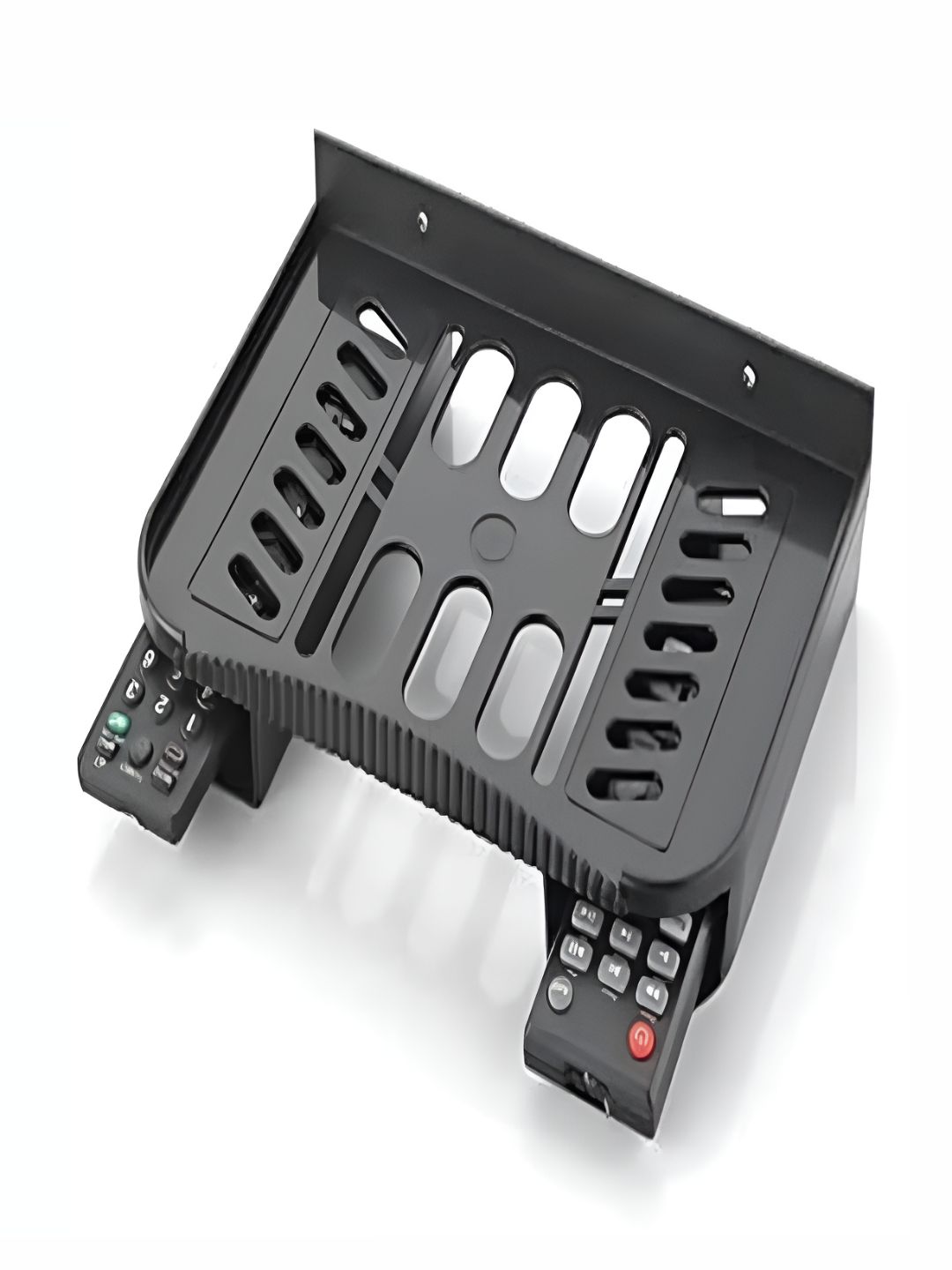 DALUCI Black 2 Pieces MDF Set Top Box Stand with 2 Remote Holder