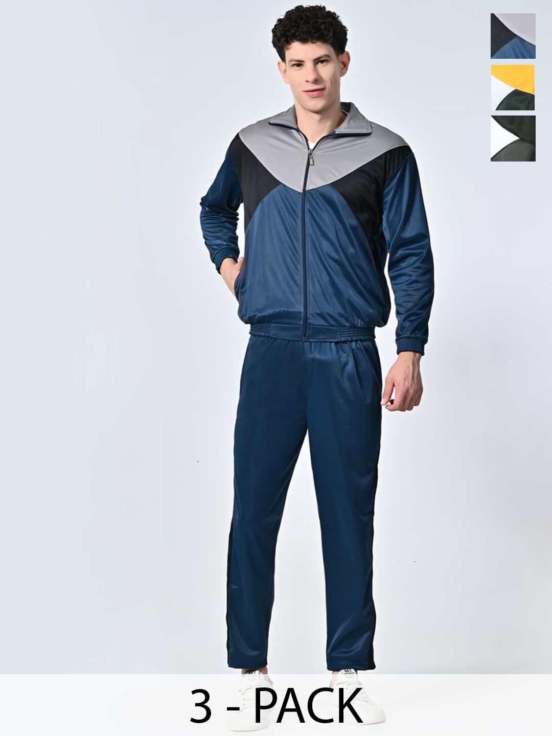 BAESD Men Pack Of 3  Mock Collar Long Sleeves Tracksuits-picture-24