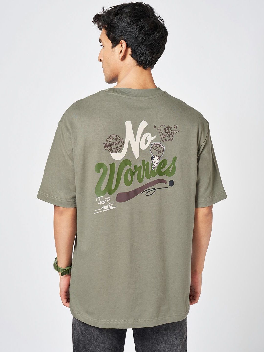 People Men Typography Printed Round Neck Cotton Boxy T-shirt-picture-23