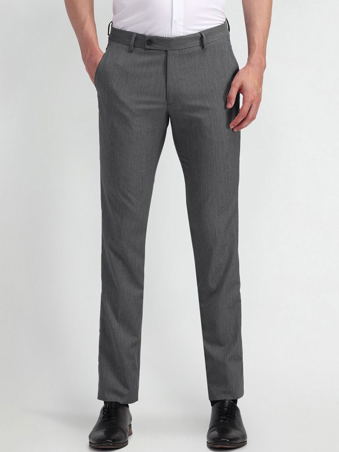 Arrow Men Textured Urban Grey Slim Tapered Fit Men Trousers-picture-11