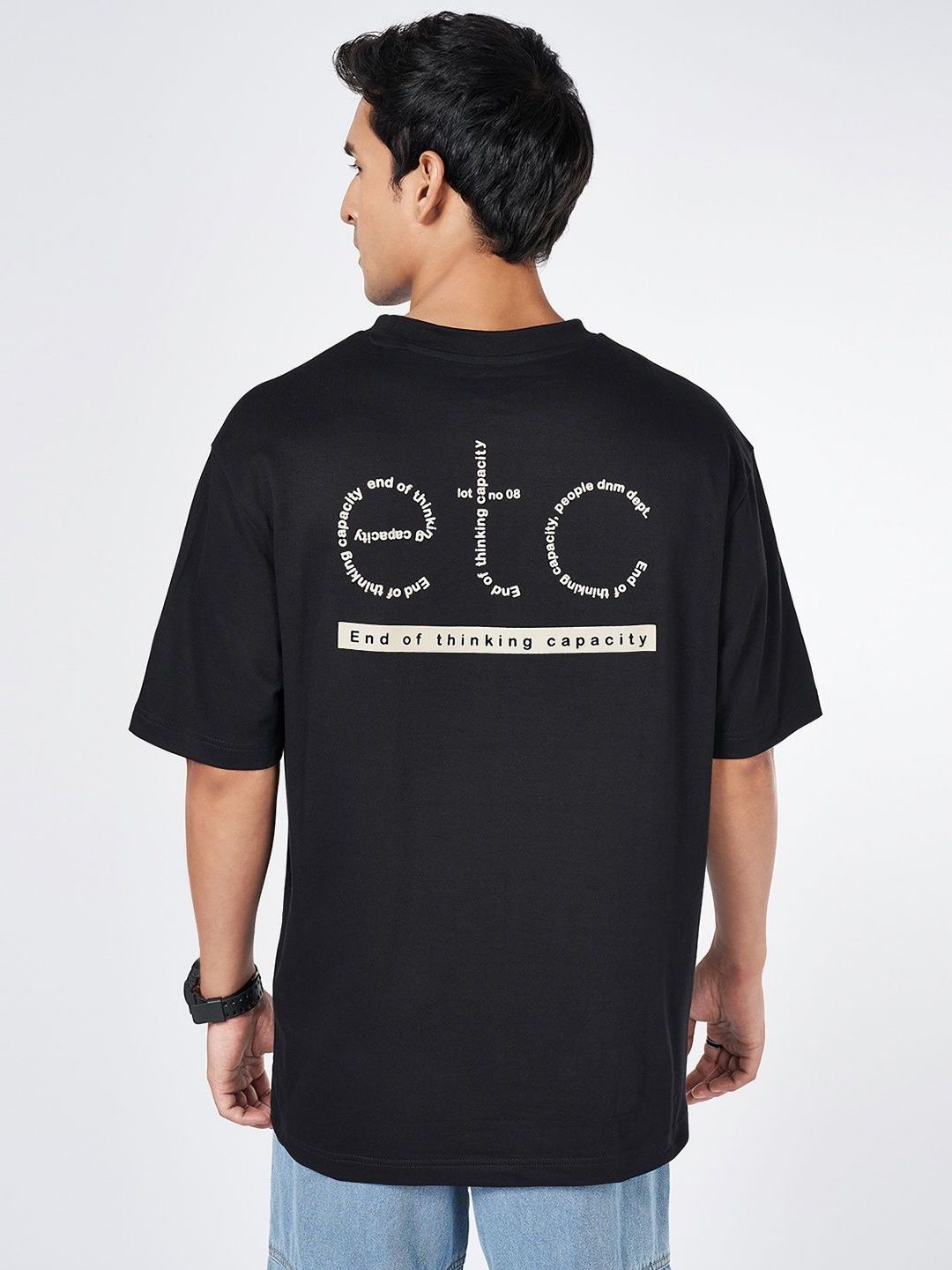 People Men Typography Printed Round Neck Cotton Boxy T-shirt-picture-20