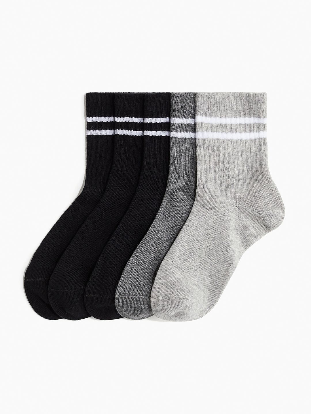 H&M Girls Pack Of 5 Sports Socks In Dry Move-picture-24