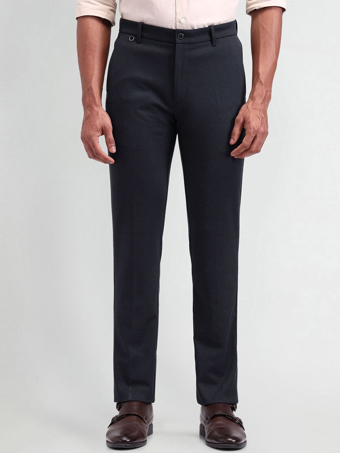Arrow New York Men Textured Urban Slim Slim Fit Trousers-image-34