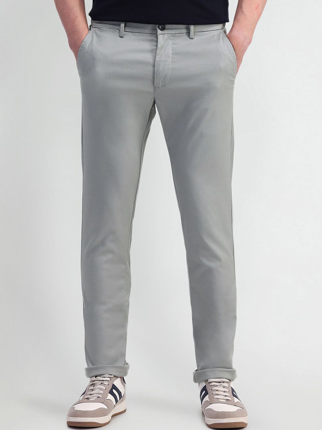 Arrow Sport Men Textured Urban Slim Slim Fit Trousers-picture-13