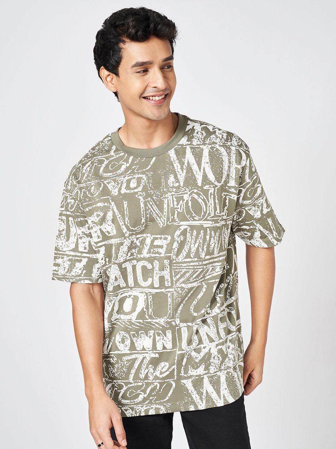 People Men Typography Printed Round Neck Cotton Oversized T-shirt-picture-25