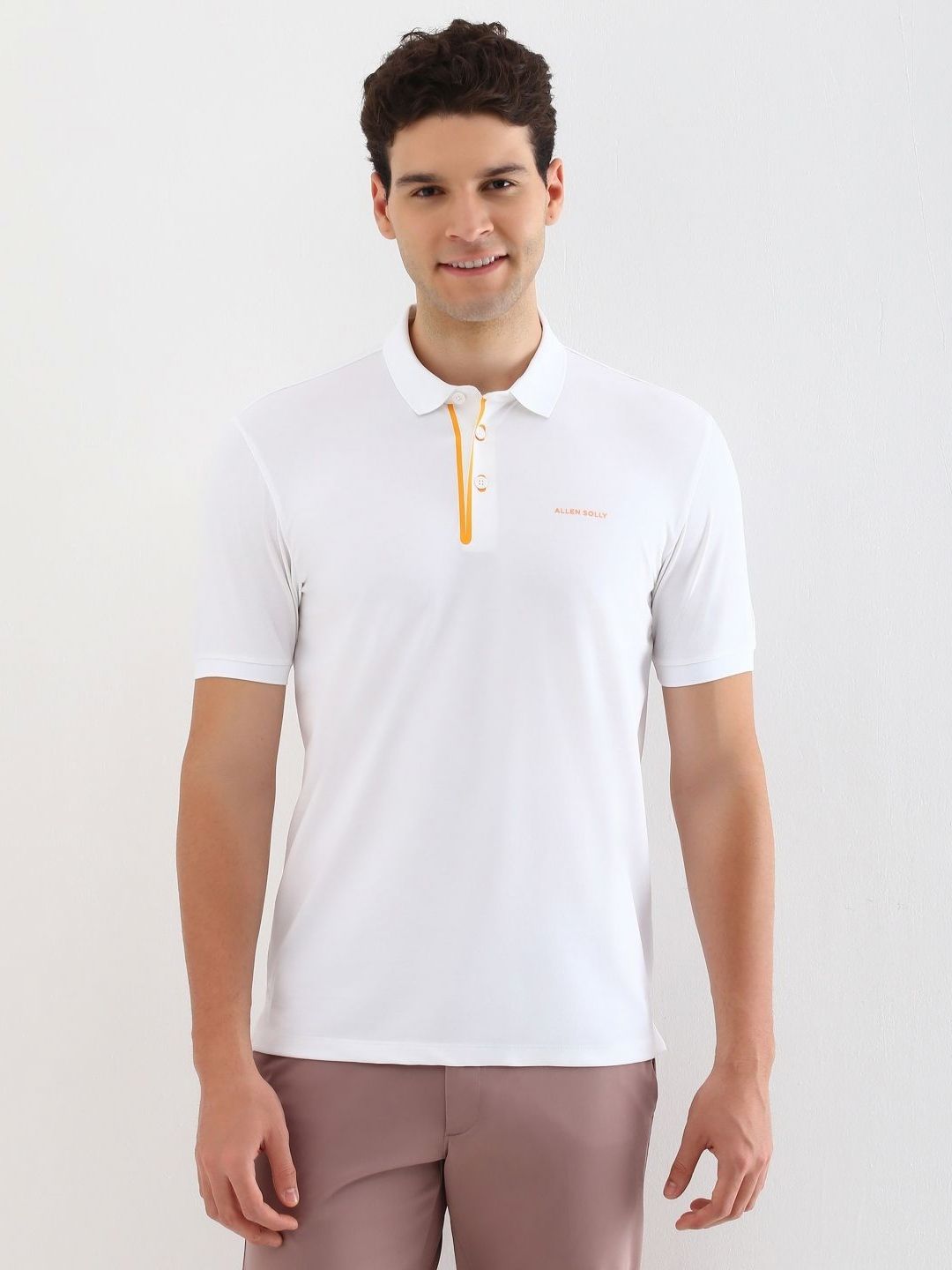 Allen Solly Men Solid Polo Collar Cotton T-shirt-picture-10