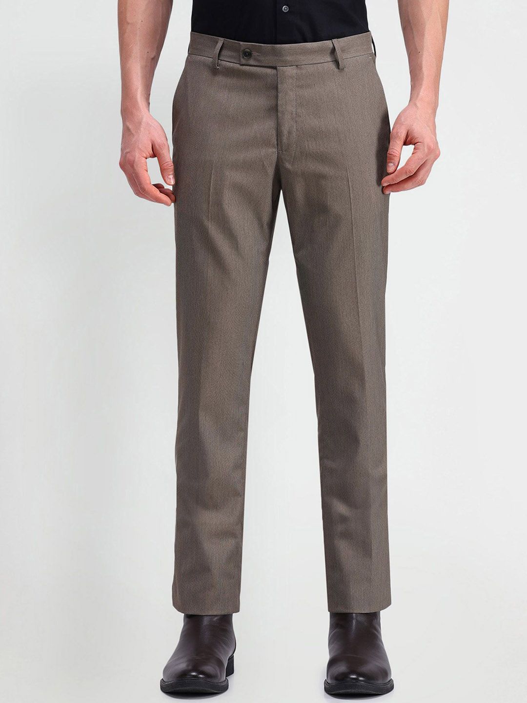 Arrow Men Textured Urban Slim Tapered Fit Trousers-picture-38