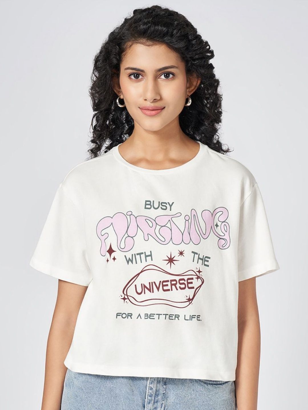 People Women Typography Printed Round Neck Cotton Boxy T-shirt-picture-20