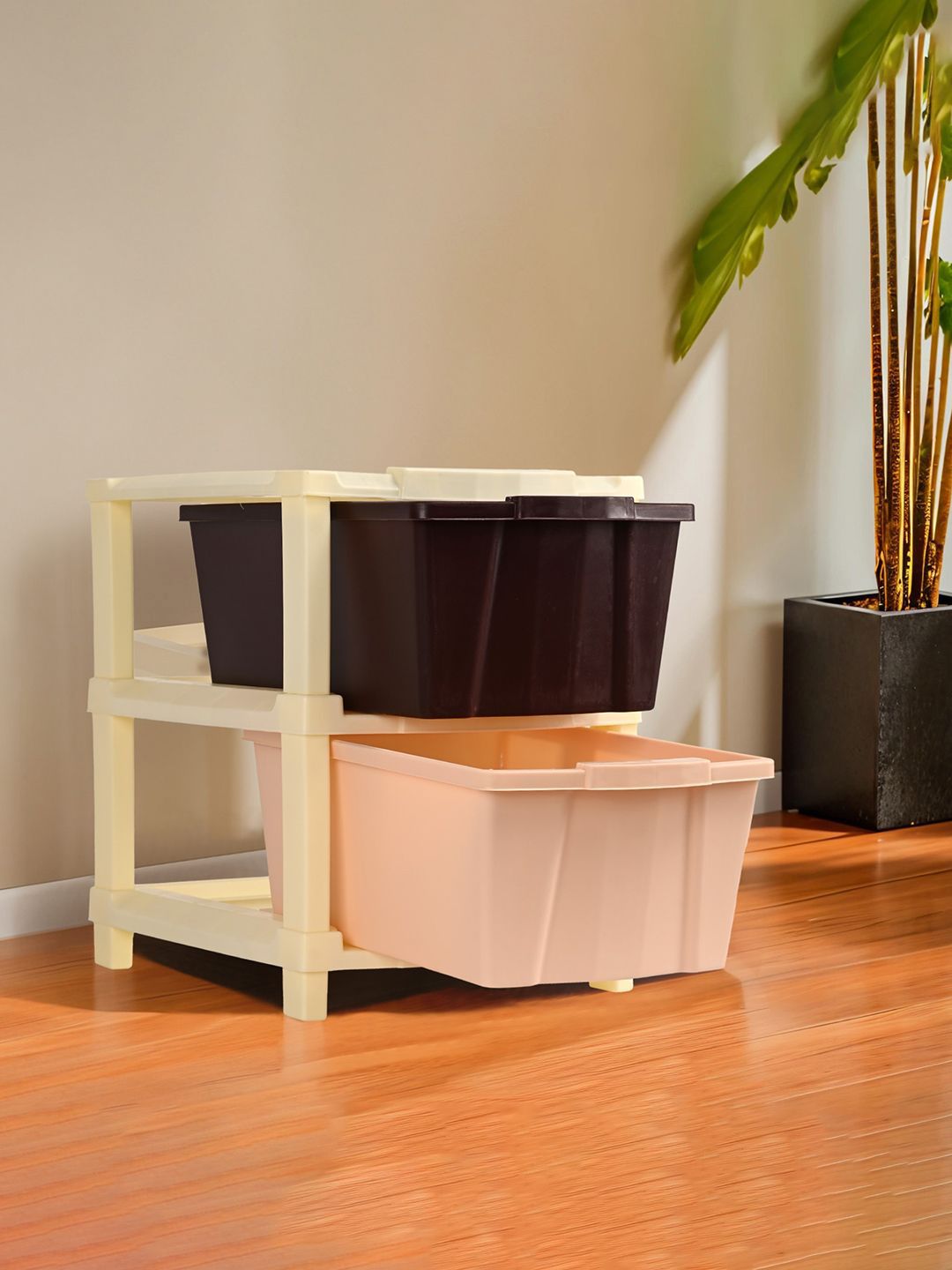 Kuber Industries Brown & Beige 2-Tier Multipurpose Drawers Storage Organizer-picture-15