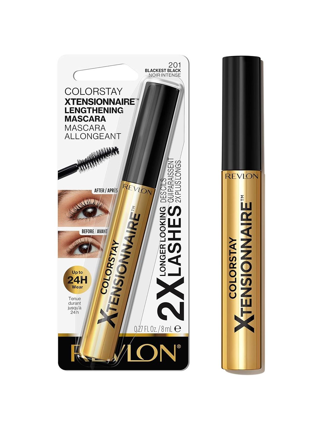 Revlon ColorStay Xtensionnaire Hydrofuge Mascara 8ml - Blackest Black Noir Intense 201-image-2