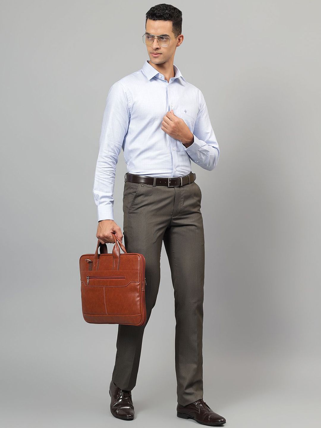 Cantabil Men Spread Collar Geometric Printed Cotton Formal Shirt-picture-21