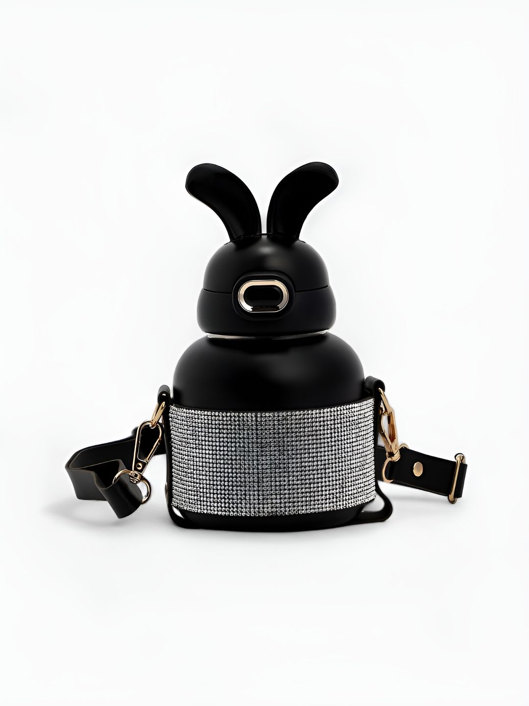 Bonhomie The Disco Rabbit Black Stainless Steel Sipper Water Bottle 580ml