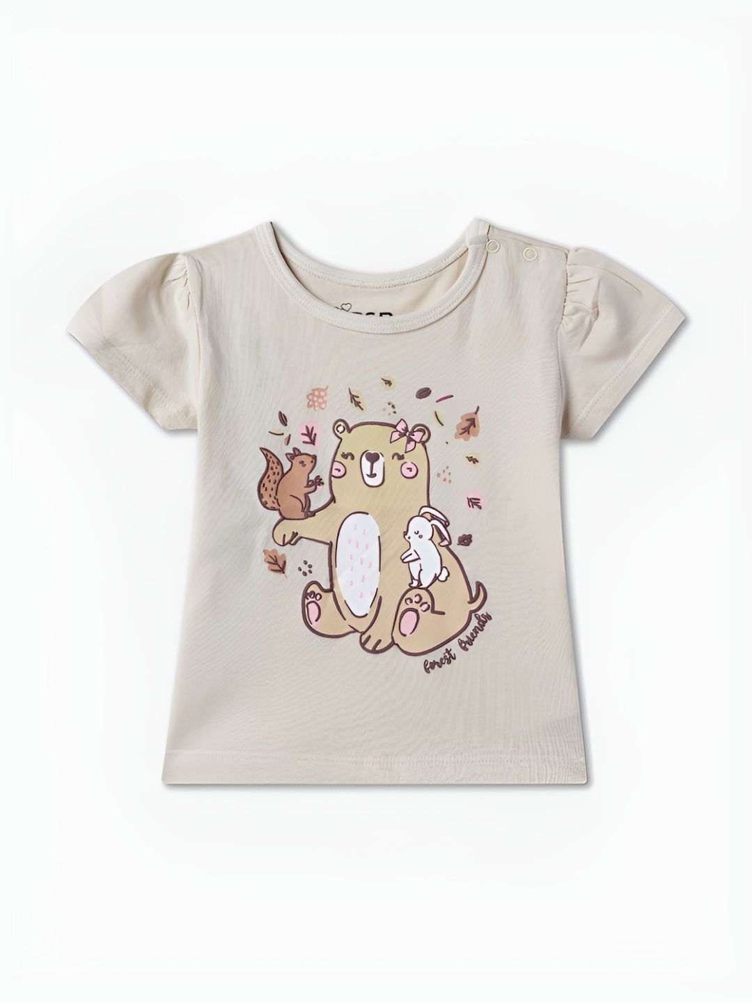 R&B Girls Graphic Printed Round Neck Cotton T-shirt-picture-10