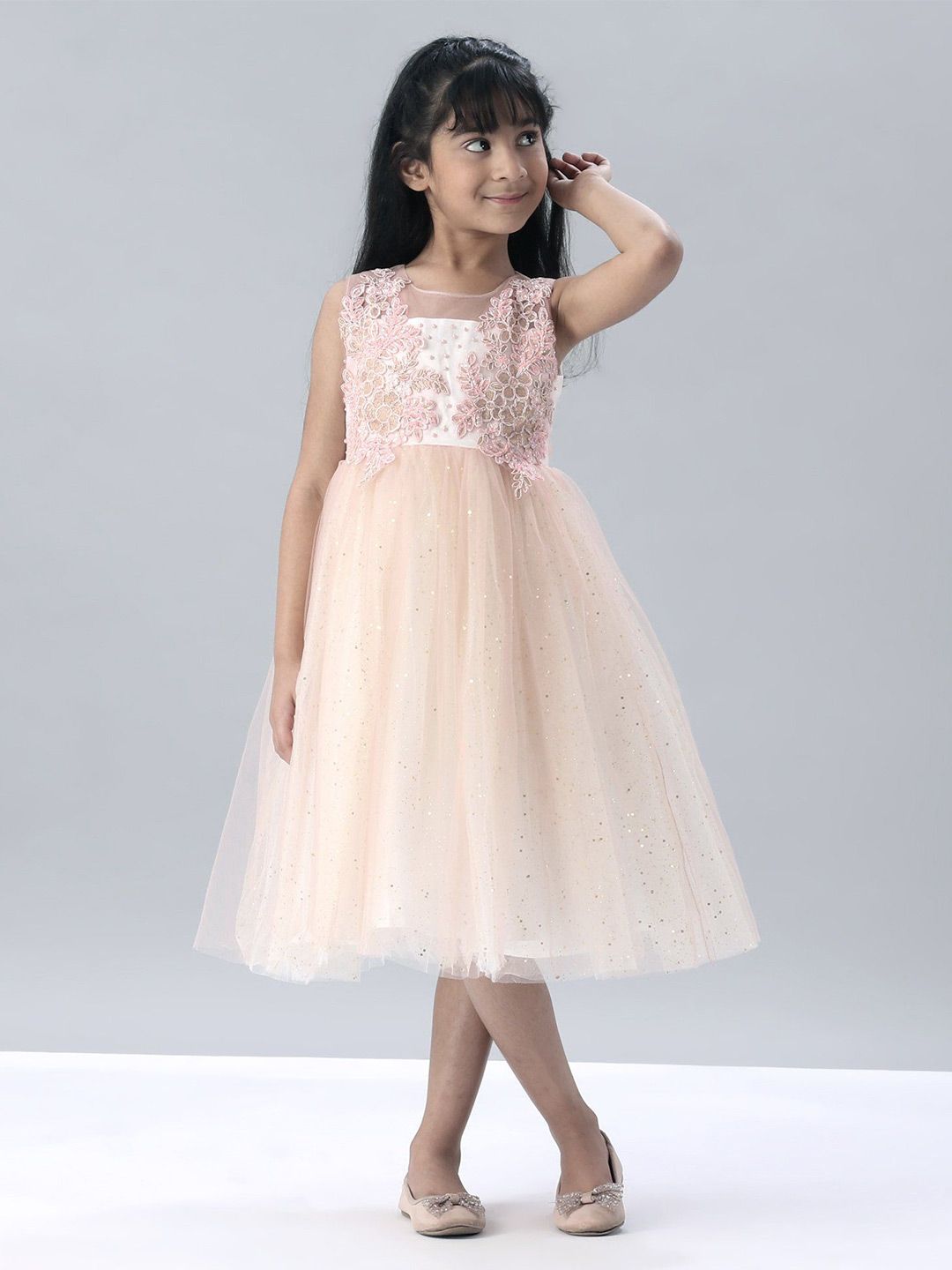 mark & mia Mark and Mia Girls Embellished Fit & Flare Midi Dress-picture-55