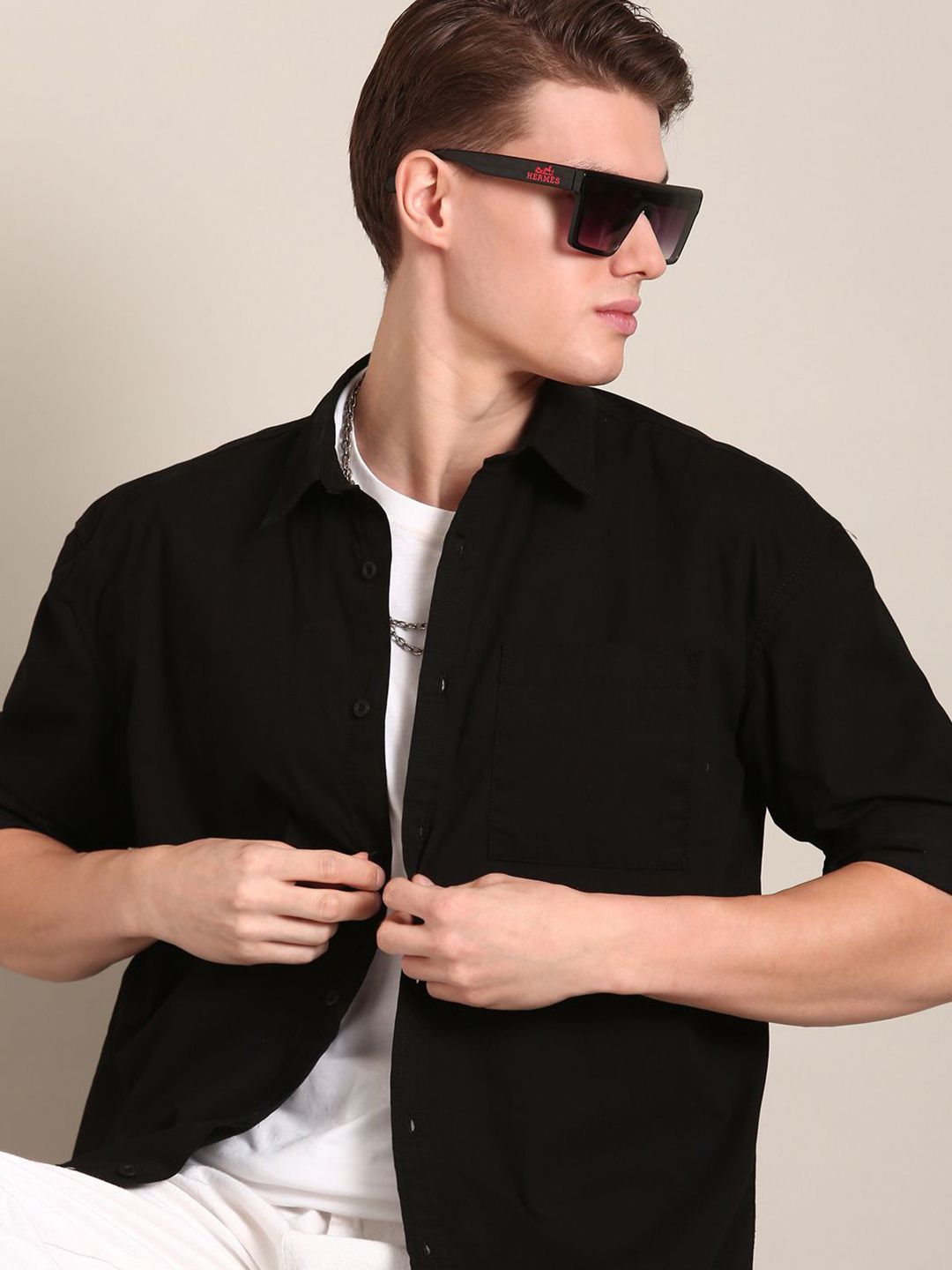 The Roadster Lifestyle Co. Men Relaxed Solid Cotton Relaxed Fit Casual Shirt-picture-23