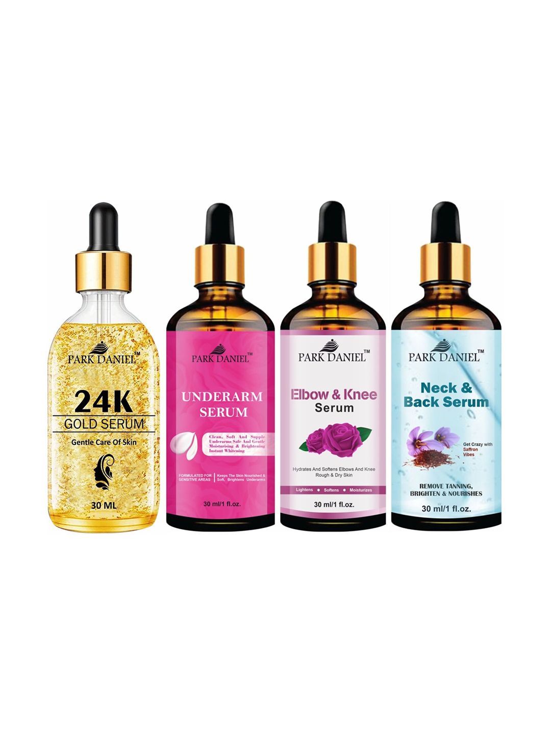 Park Daniel Set Of 4 24K Gold & Underarm  & Elbow , Knee & Neck , Back serum - 30 ml Each-picture-19