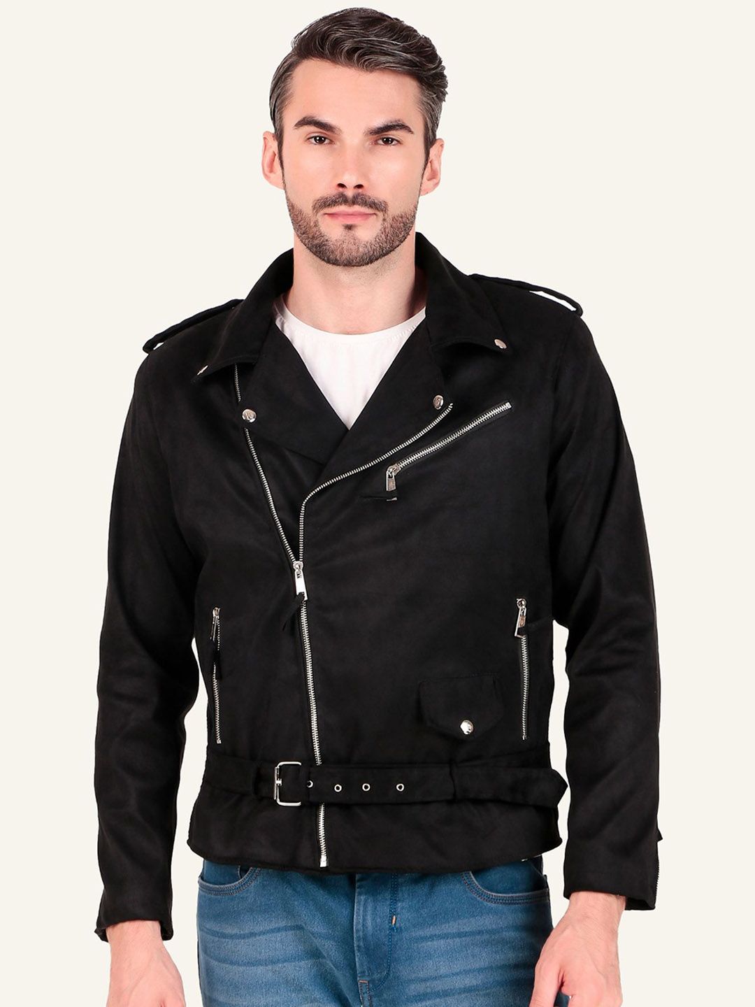 Leather Retail Men Suede Biker Jacket-picture-33
