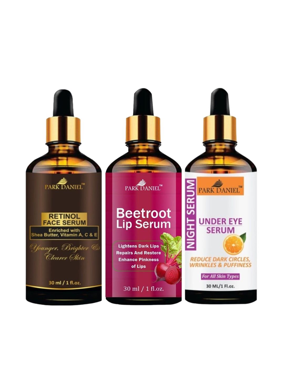 Park Daniel Set Of 3 Retinol Face Serum, Beetroot Lip Serum & Under Eye Serum - 30 ml Each-image-10