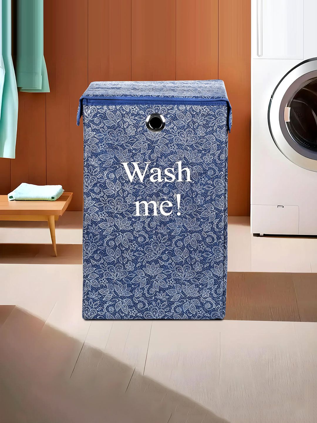 Kuber Industries Navy Blue Printed  Foldable Laundry Bags 75L-image-14