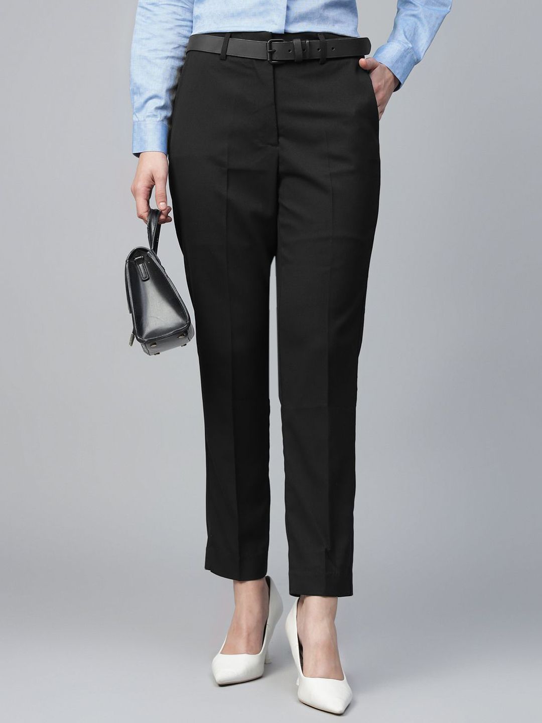Hancock Women Textured Original Slim Fit Wrinkle Free Trousers-picture-10