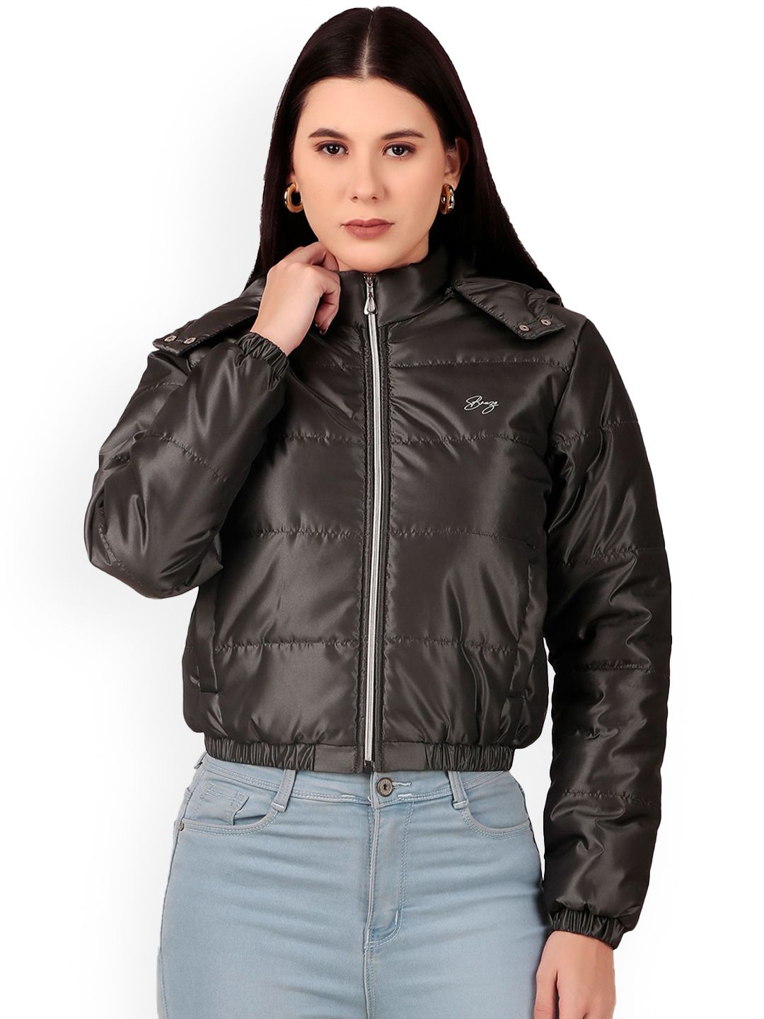 Brazo Women Lightweight Crop Bomber Jacket-picture-28