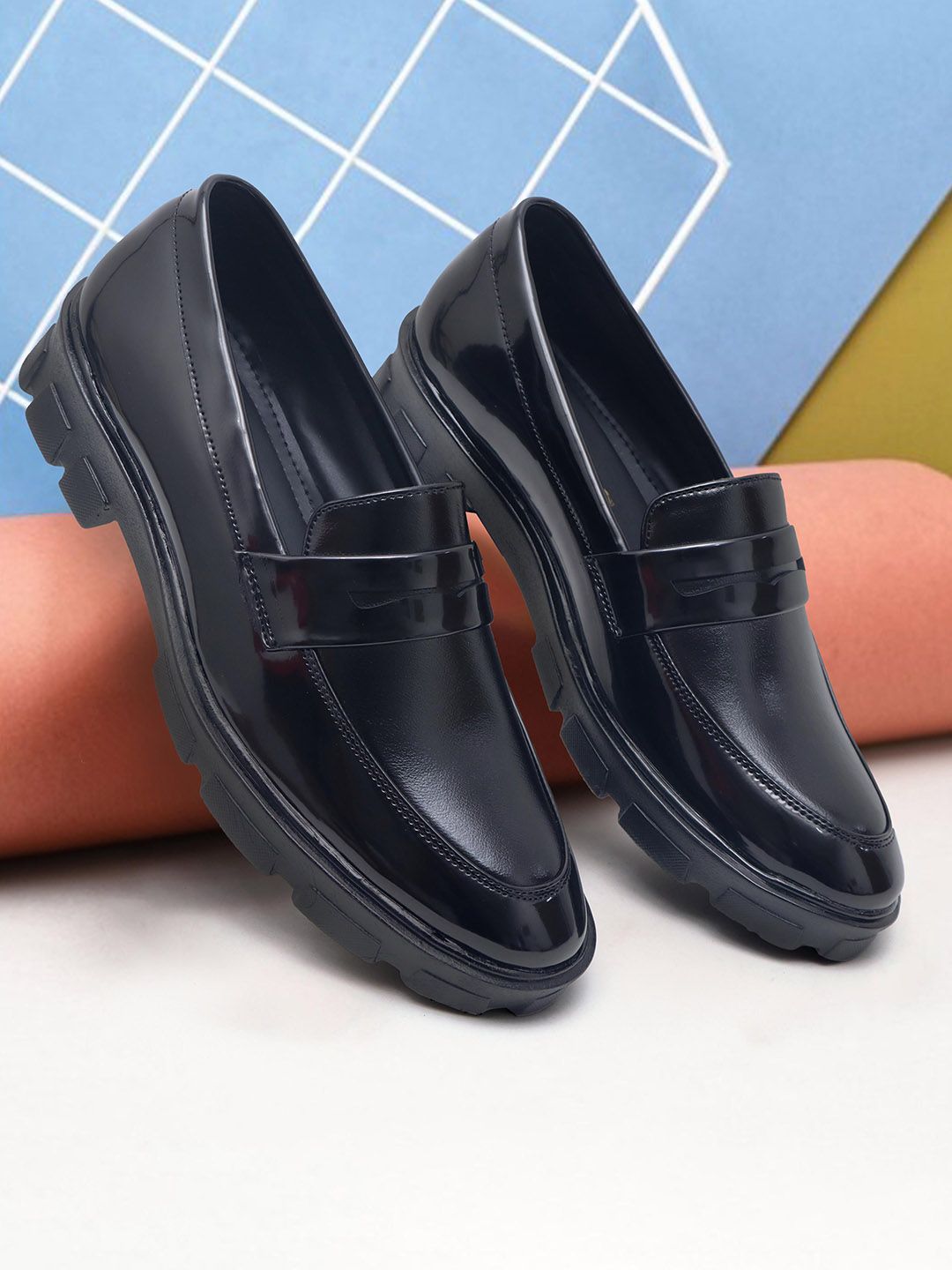 SHUAN Men Solid Formal Slip-ons Shoes