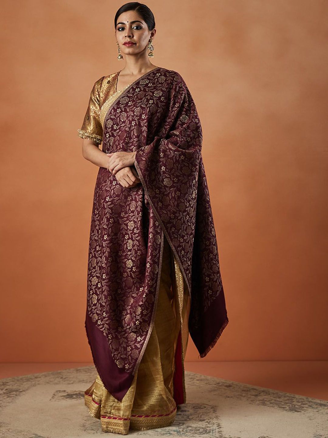 Pashmoda Women Floral Woven Design Shawl-picture-34
