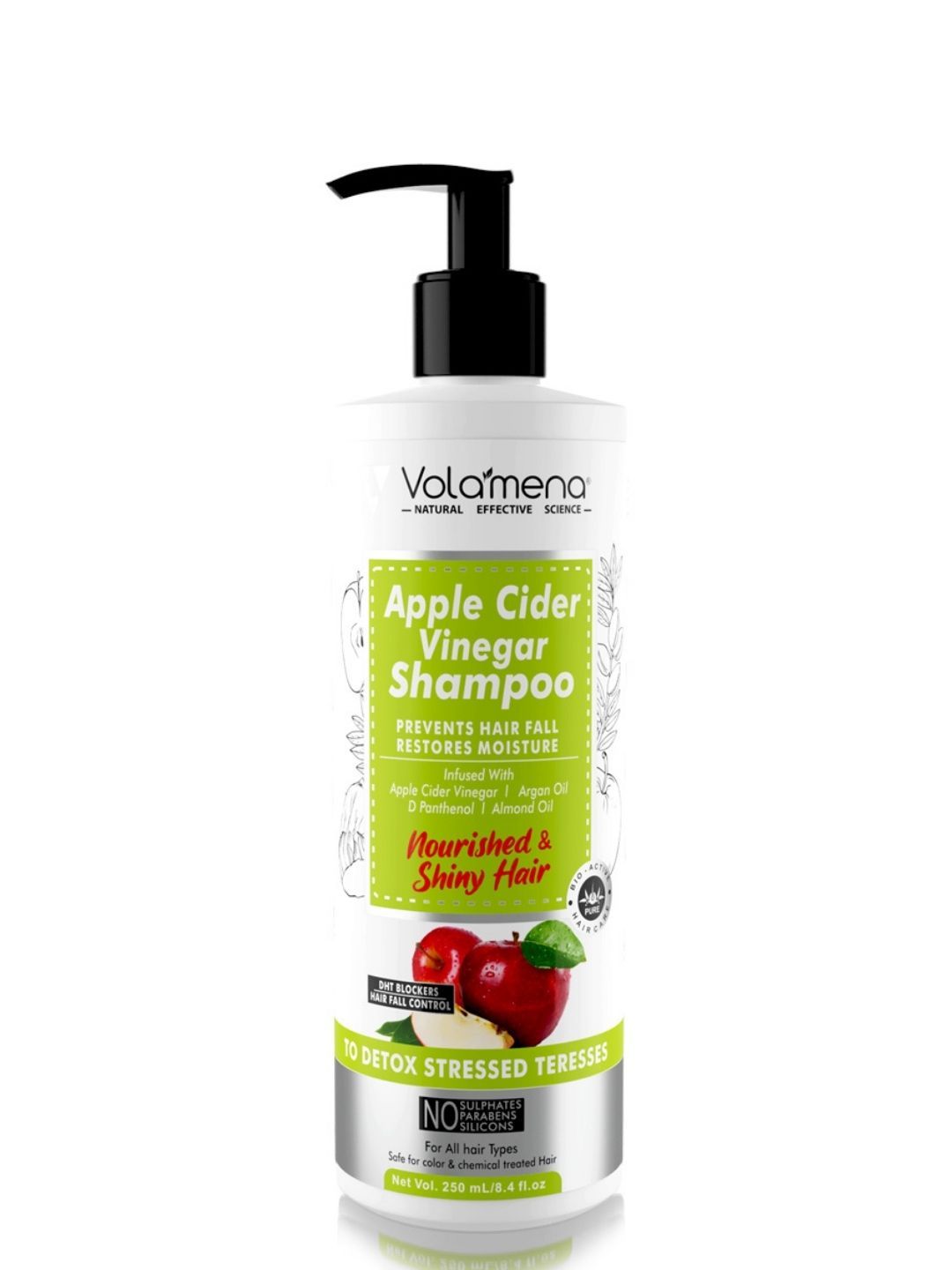 Volamena Apple Cider Vinegar Shampoo For Nourished & Shiny Hairs- 250ml-image-45