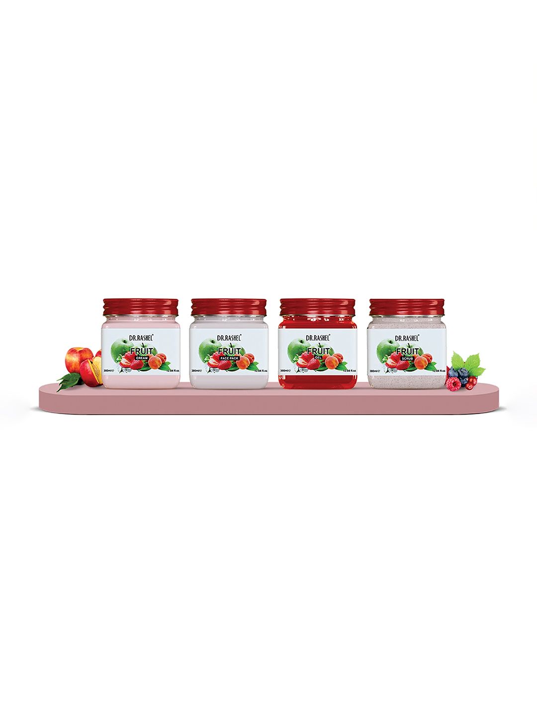 DR.RASHEL Set Of 4 Fruit Cream, Face Pack, Gel & Scrub 380 ml Each-image-47