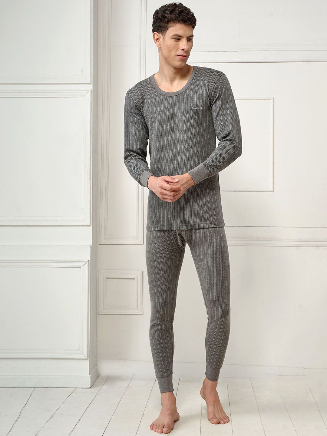 INFERNO Men Round Neck Striped Cotton Thermal Set-picture-15