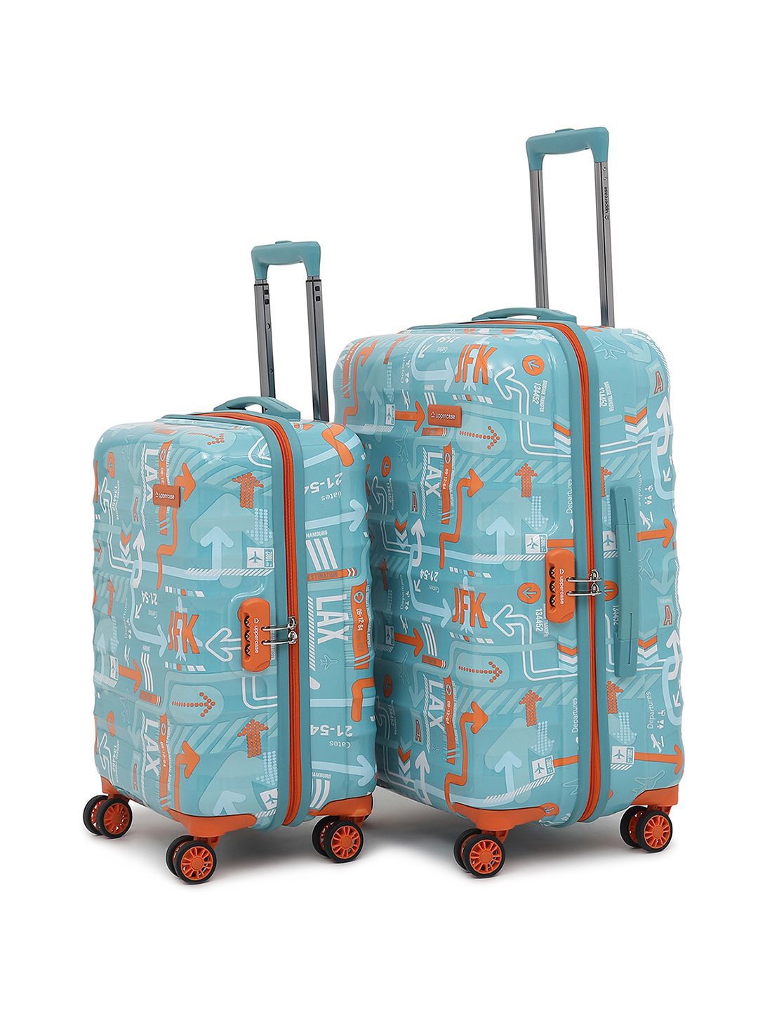 uppercase JFK Set Of 2 Printed Hard-Sided Trolley Bags-picture-16