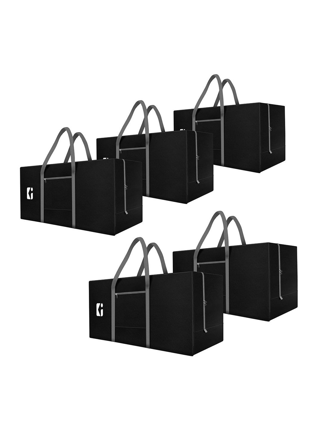 Kuber Industries Grey & Black 5 Pieces Handbag Organisers-image-0