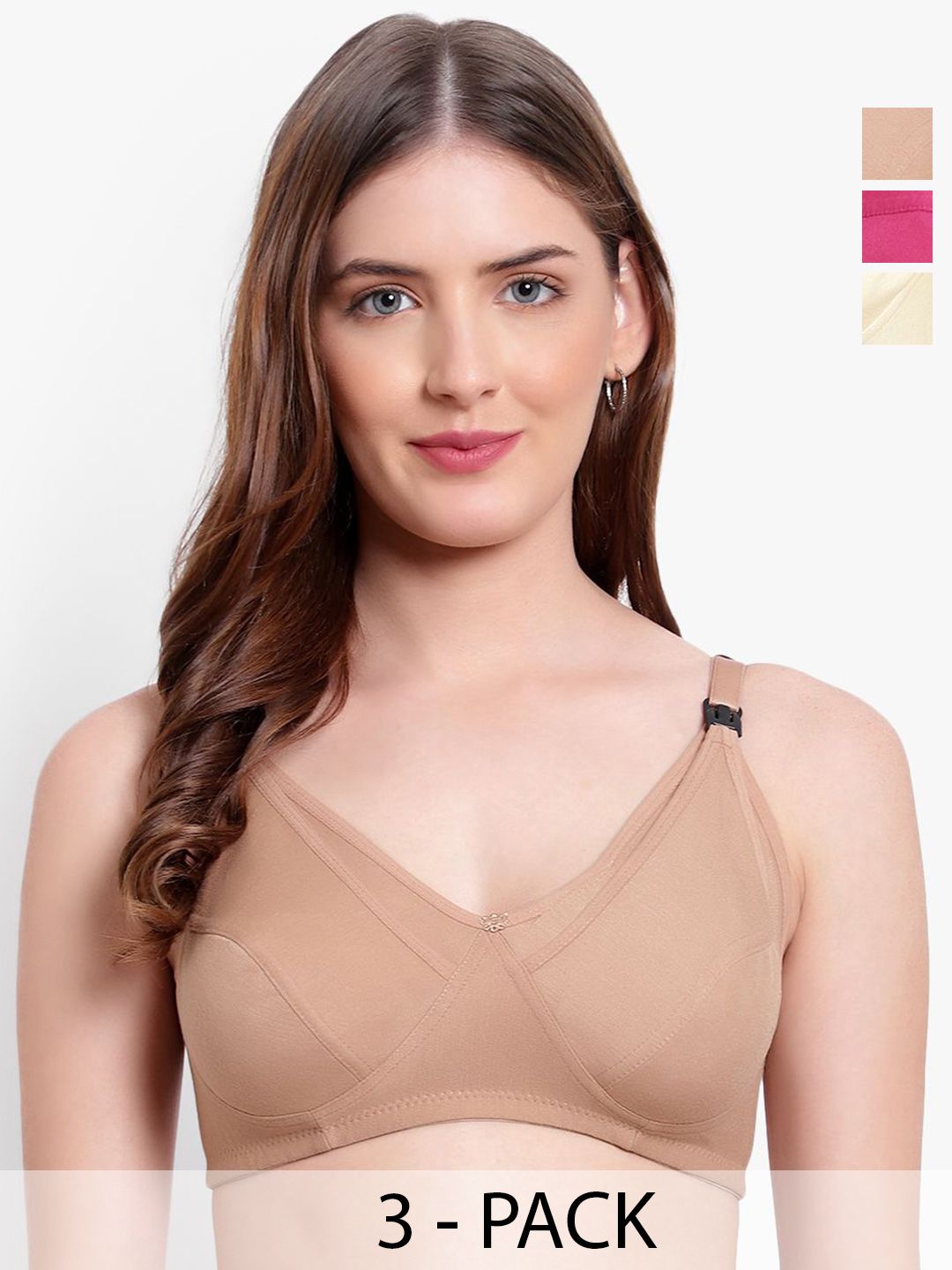 CANNY FIT Women Pack Of 3  Non Padded Full Coverage Maternity Bra