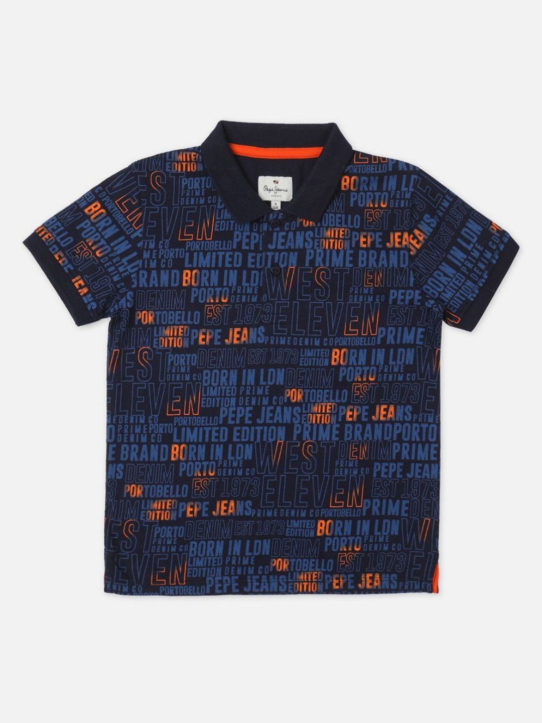 Pepe Jeans Boys Typography Printed Polo Collar Pure Cotton T-shirt-picture-24