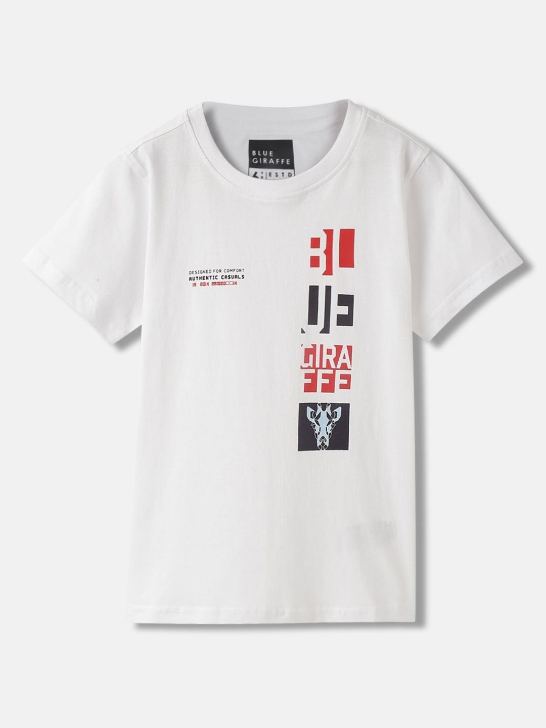 Blue Giraffe Boys Typography Printed Applique T-shirt-picture-10