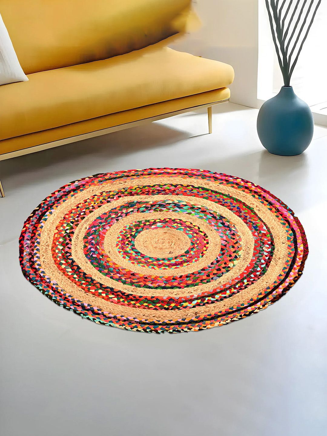 Kuber Industries Pink Striped Anti-Skid Jute Carpet-picture-18