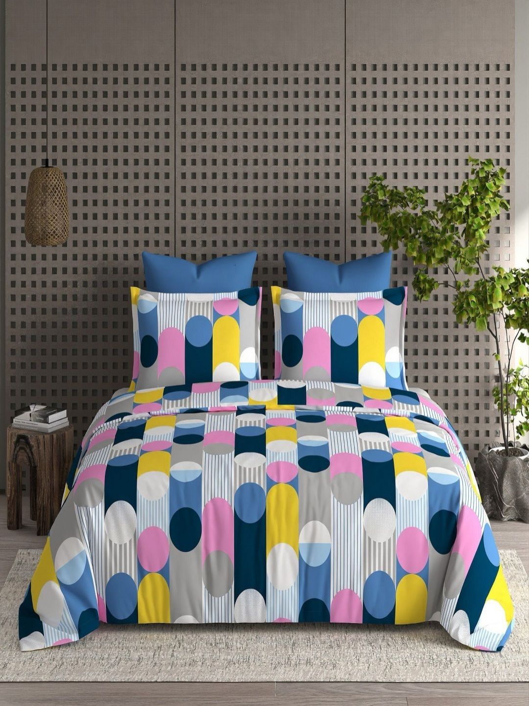 CHICERY Steel & Blue Floral Heavy Winter 350 GSM Double Bed Comforter-image-19