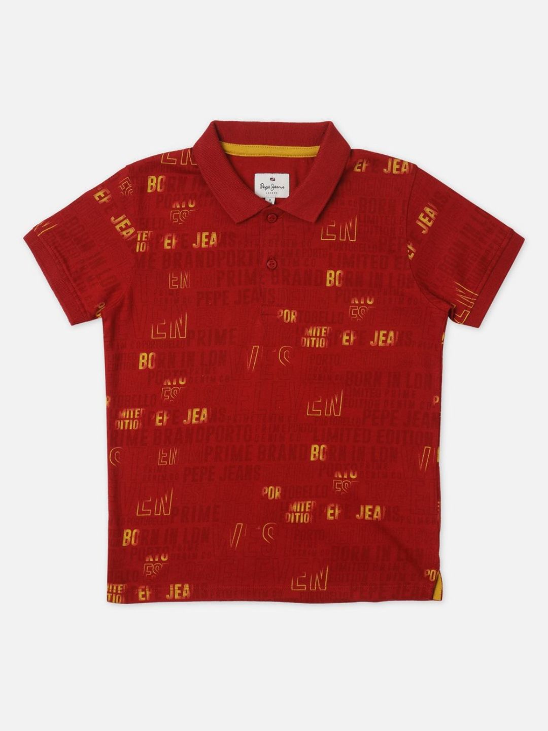 Pepe Jeans Boys Typography Printed Polo Collar Pure Cotton T-shirt-picture-13