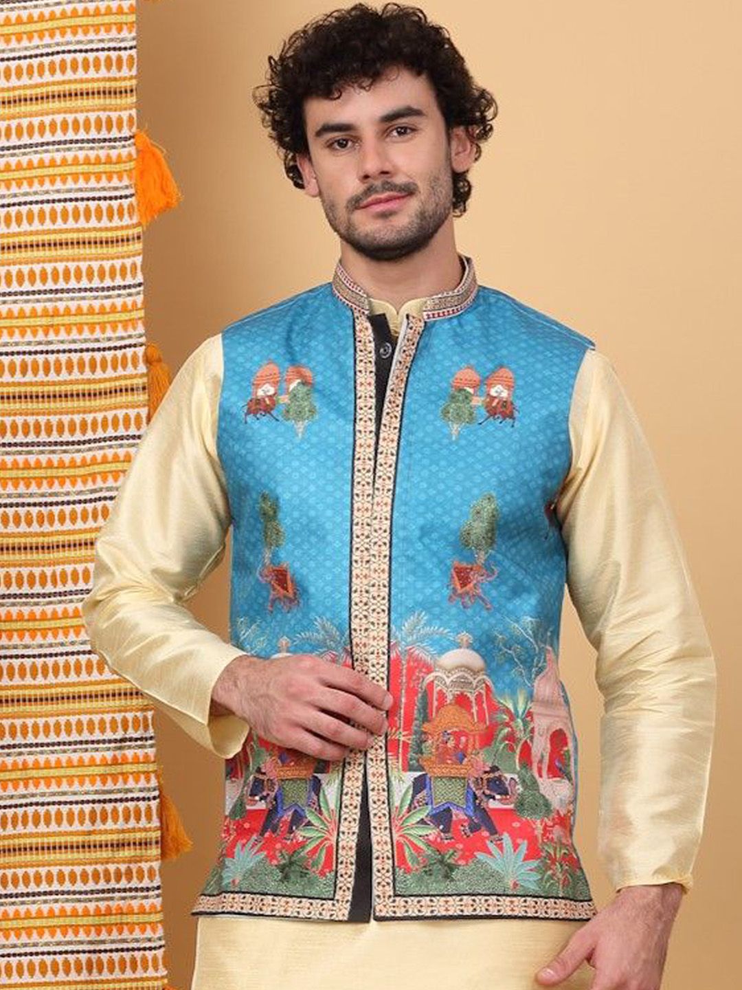 KRAFT INDIA LUXE Printed Woven Nehru Jackets-picture-40