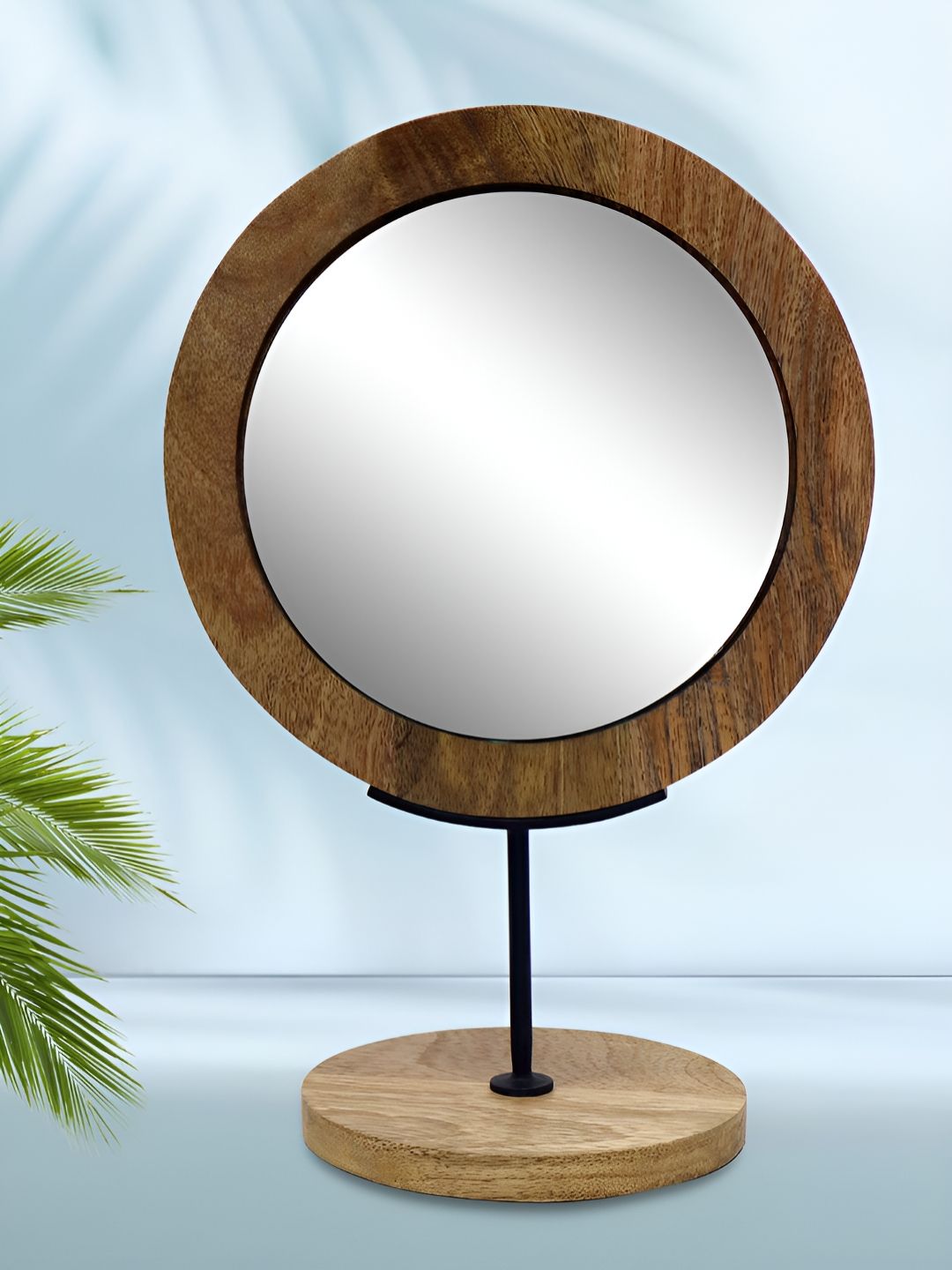 Metalsmith Brown & Black Wooden Table Top Makeup Mirrors-image-34