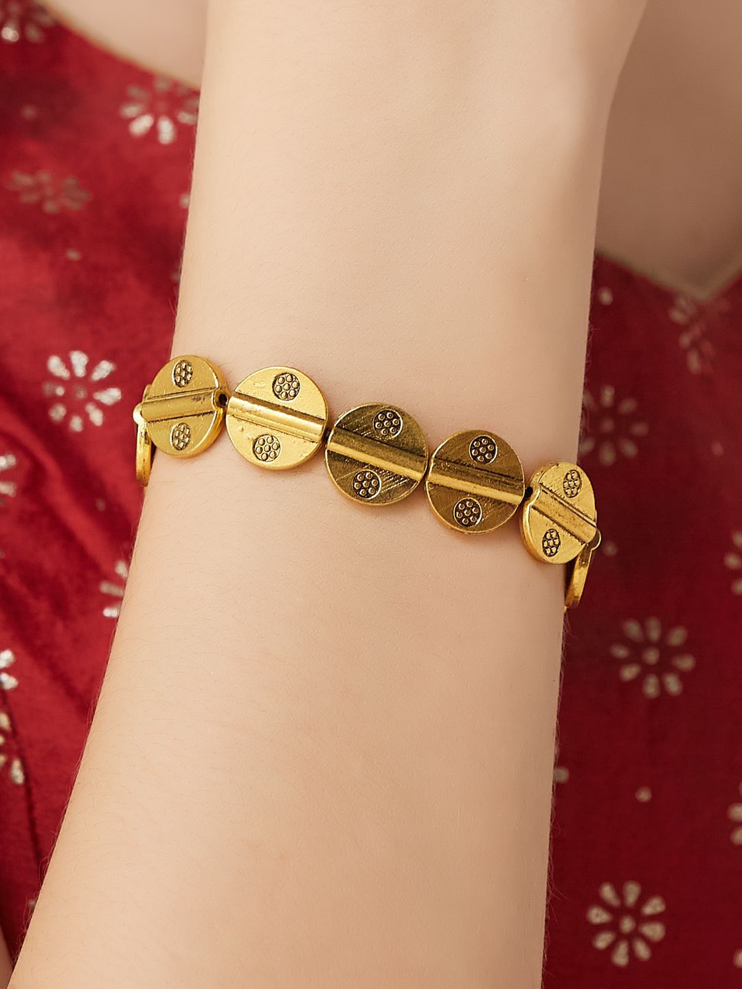 ATIBELLE Gold-Plated Elasticated Bracelet