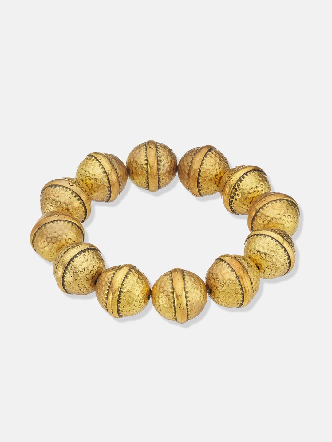 ATIBELLE Gold-Plated Beaded Elasticated Bracelet