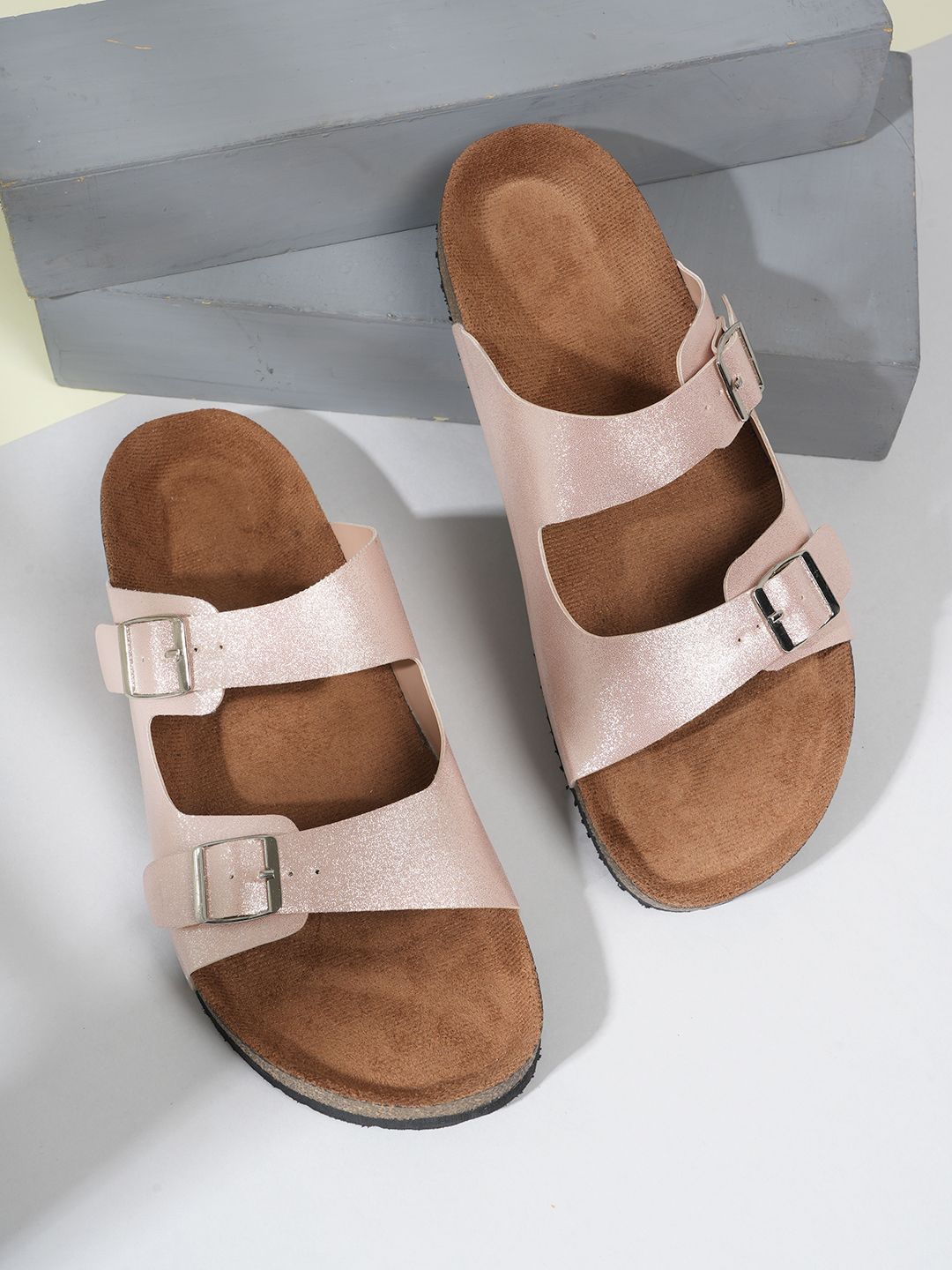 MOZAFIA Women Open Toe Flats with Buckles-picture-12