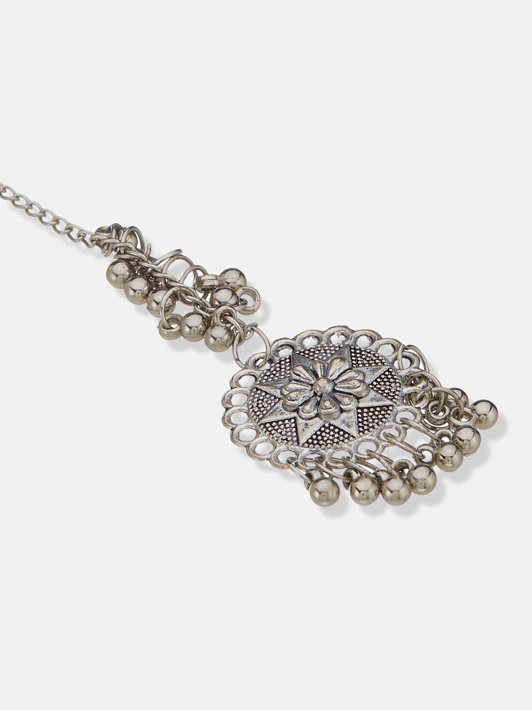 ATIBELLE Silver-Plated Maang Tikka Head Jewellery