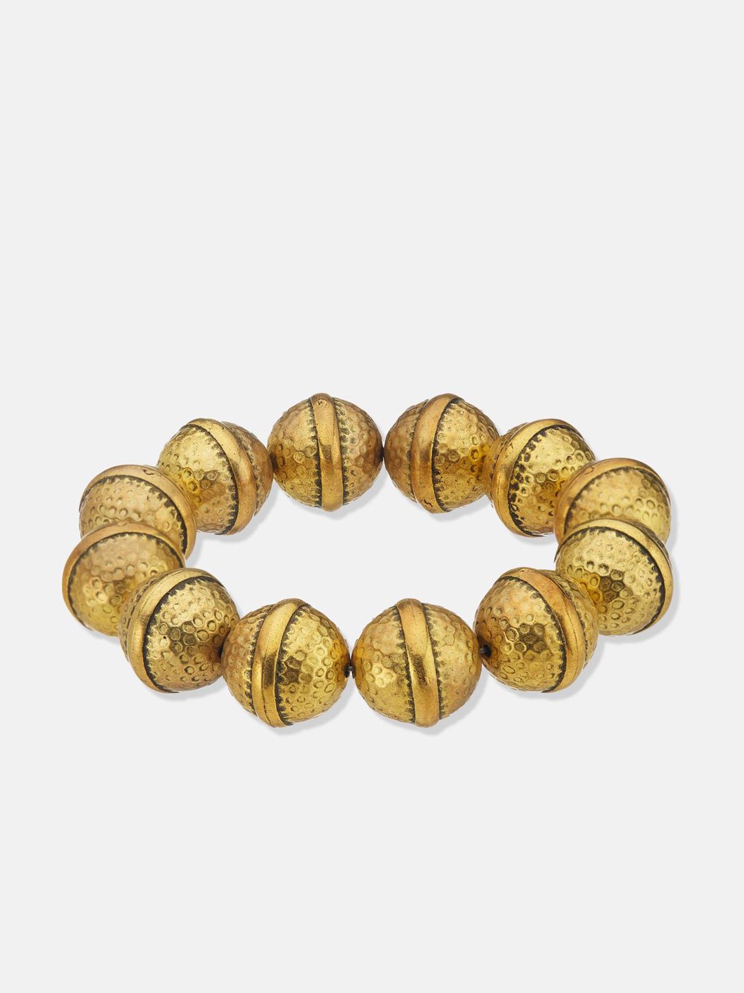 ATIBELLE Gold-Plated Beaded Elasticated Bracelet