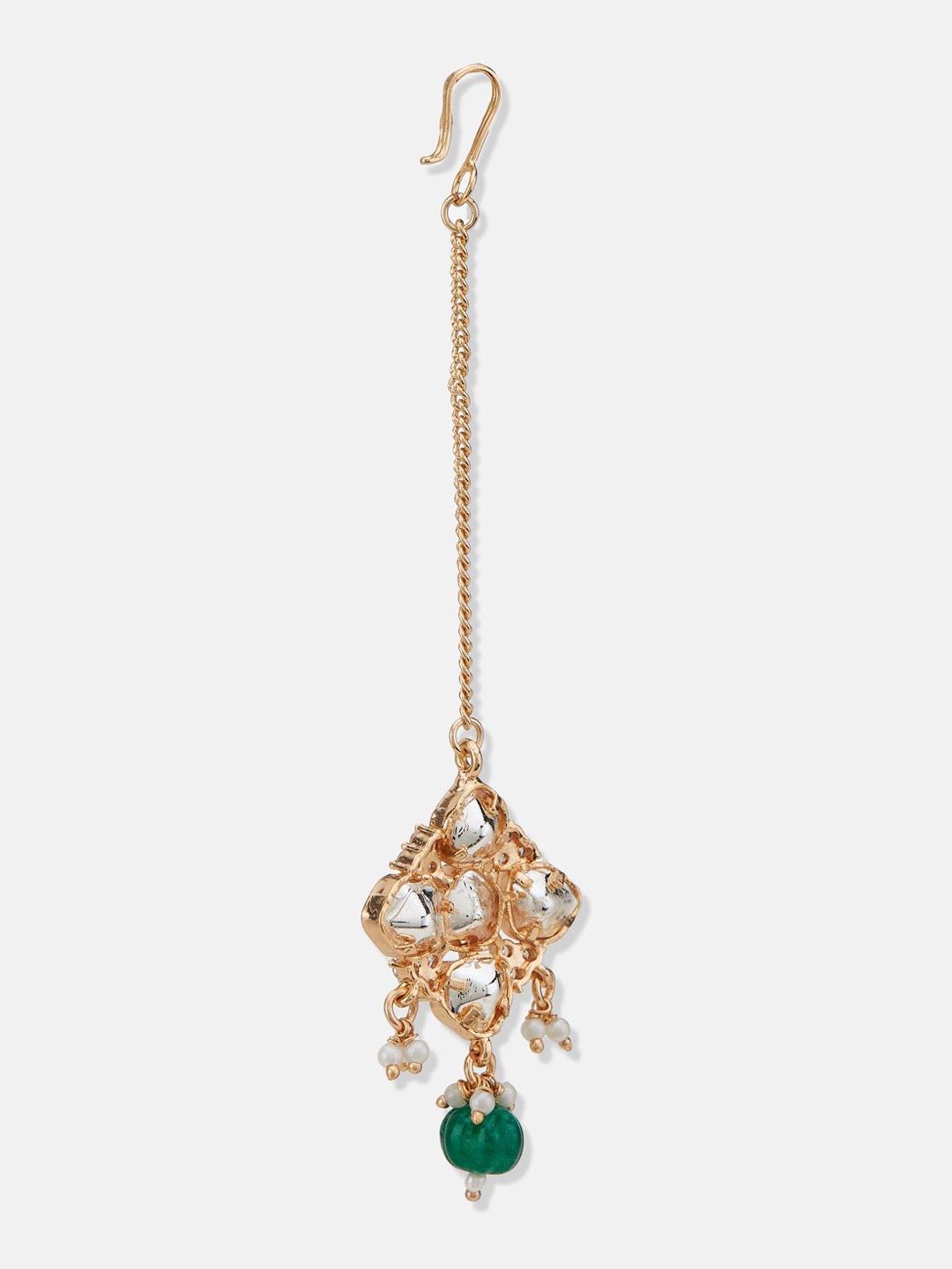 ATIBELLE Gold-Plated Kundan Studded Maang Tikka Head Jewellery